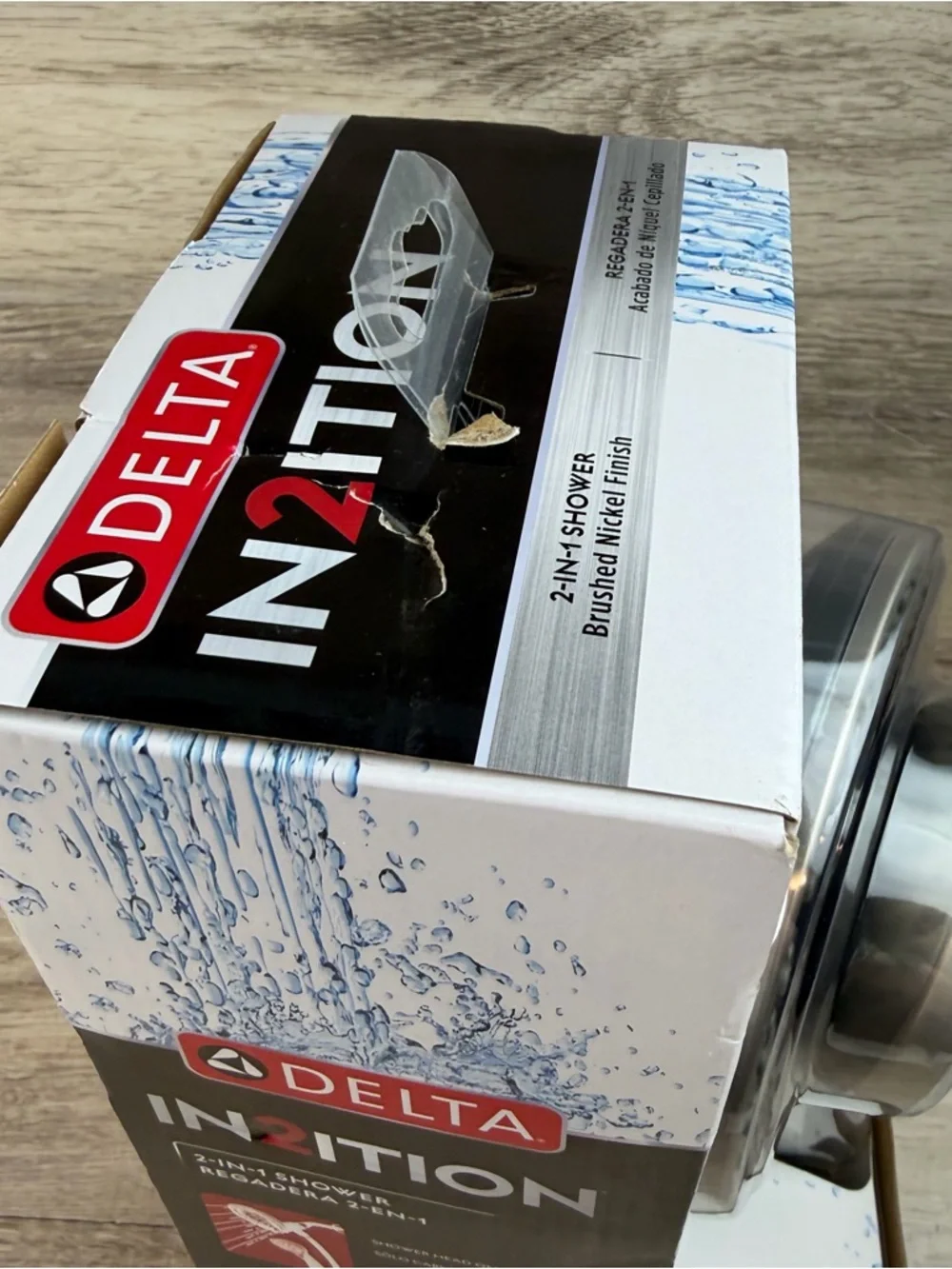 NEW Delta In2ition 2-in-1 Shower Head Brushed Nickel 4 Spray Settings 75955SN